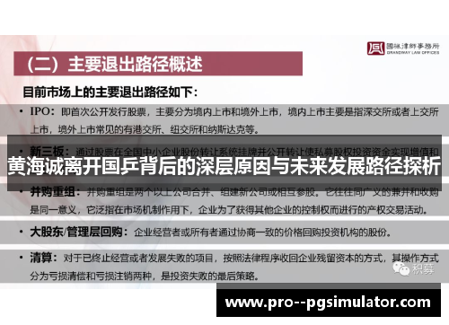 黄海诚离开国乒背后的深层原因与未来发展路径探析